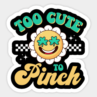 Too Cute To Pinch St Patrick Day Retro Clover Shamrock Boy Sticker